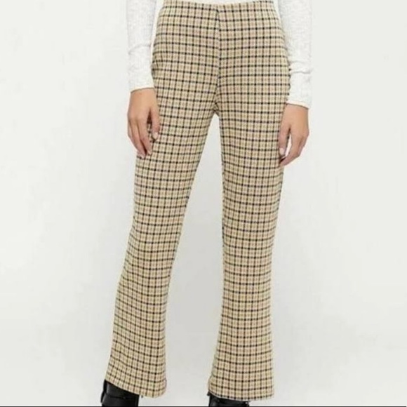 UO | Yellow Gingham Flare Pants - Picture 1 of 4